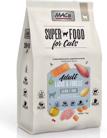 MAC's Superfood for Cats Adult Lax & öring - Ekonomipack: 2 x 7 kg
