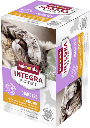 Ekonomipack: Animonda Integra Protect Adult Diabetes 24 x 100 g portionsform - Fjäderfä