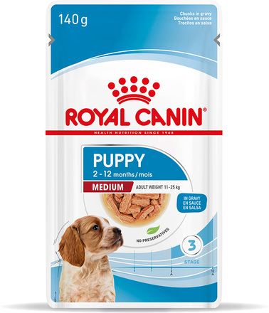 Royal Canin Medium Puppy - Supplement: Medium Puppy vådfoder (10 x 140 g)