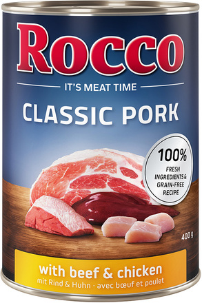 Ekonomipack: Rocco Classic Pork 24 x 400 g - Nötkött & kyckling