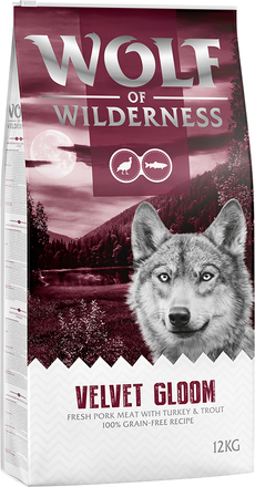 Økonomipakke: 2 x 12 kg Wolf of Wilderness - Velvet Gloom Kalkun & Ørred