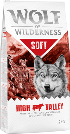 Økonomipakke: 2 x 12 kg Wolf of Wilderness - Soft & Strong High Valley Okse