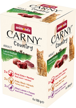 Animonda Carny Country Adult Multipack 6 x 100 g - Farmhouse Variety (3 sorter)
