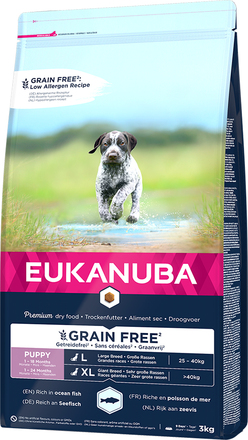 Eukanuba Grain Free Puppy Large Breed med Laks - 2 x 3 kg
