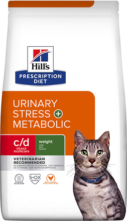 Hill's Prescription Diet c/d Urinary Stress + Metabolic - Økonomipakke: 2 x 8 kg
