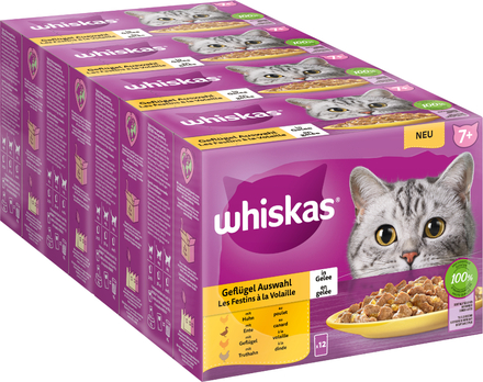 Økonomipakke: Whiskas Senior portionsposer 96 x 85 g - 7+ Fjerkræudvalg i Gele
