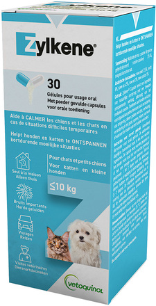 Zylkene-kapselit 75 mg alle 10 kg painaville koirille ja kissoille - 30 kpl