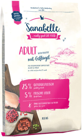 Økonomipakke: 2 x 10 kg Sanabelle tørfoder - Adult med Fjerkræ