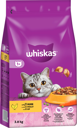 Ekonomipack: Whiskas torrfoder - 1+ Kyckling (2 x 3,8 kg)