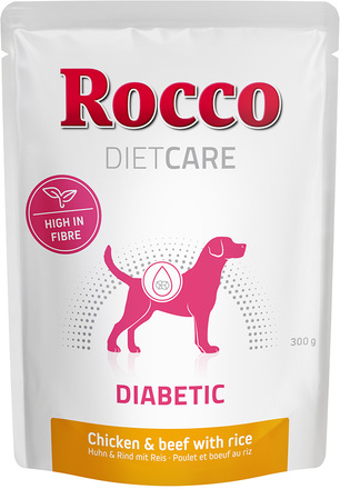 Rocco Diet Care Diabetic kylling og okse med ris 300 g – pose - 24 x 300 g