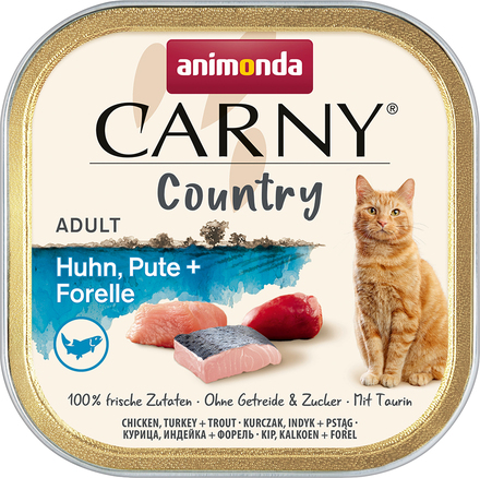 Animonda Carny Country Adult 32 x 100 g - Kyckling, kalkon & öring