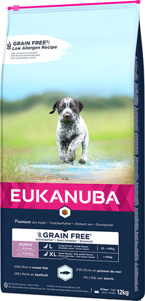 Eukanuba Grain Free Puppy Large Breed med Laks - 12 kg