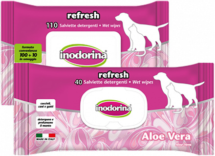 Inodorina Aloe Vera våtservetter - Sats %: 3 x 40 st