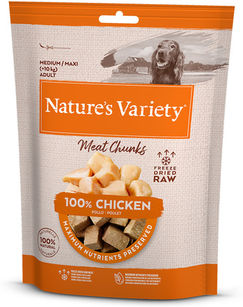 Nature's Variety Freeze Dried köttbitar för hundar - Ekonomipack: Kyckling (2 x 50 g)