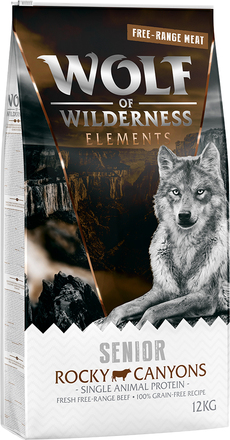 Wolf of Wilderness SENIOR "Rocky Canyons" okse fra frittgående oppdrett – uten korn - 12 kg