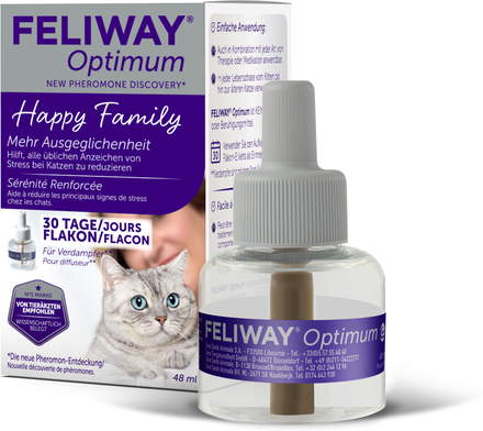 Feliway Optimum diffusor til stikdåse - Refill 48 ml