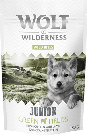 Blandet pakke: Wolf of Wilderness - Wild Bites - Junior: Green Fields - Lam (540 g)