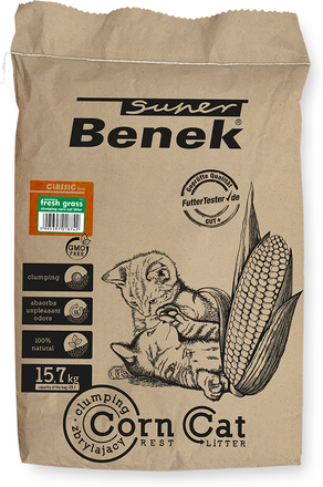 Super Benek Corn Cat Frisk Græs - 25 l (ca. 15,7 kg)
