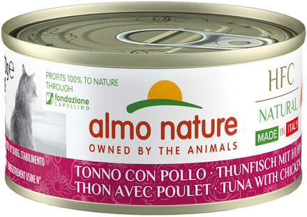 Ekonomipack: Almo Nature HFC Natural Made in Italy 24 x 70 g - Tonfisk & kyckling