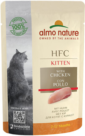 Ekonomipack: Almo Nature HFC Kitten 24 x 55 g - Med kyckling