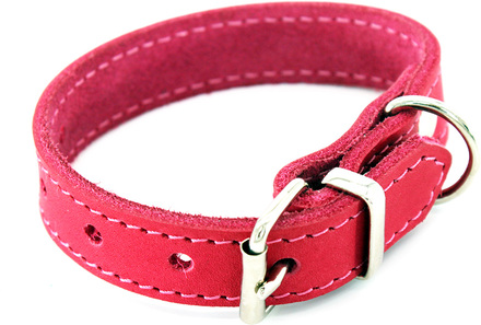 Heim halsband med dekorsöm, pink - 22 - 28 cm halsomfång, B 20 mm