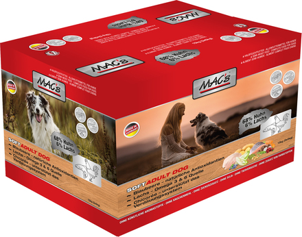 Ekonomipack: 6 påsar MAC's Soft hundfoder till lågt pris! - Adult Kyckling (6 x 5 kg)