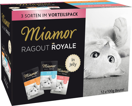 Blandpack: Miamor Ragout Royale 12 x 100 g - Multi-Mix Jelly II (Kalkon, Lax, Kalv)