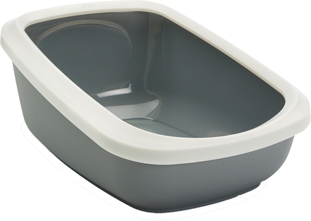 Savic Aseo XXL kattebakke - med høj kant - Begyndersæt: toilett lysegrå/hvid + 6 Bag it up