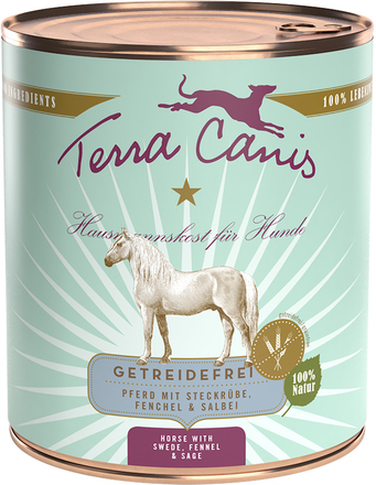 Terra Canis Grain Free 6 x 800 g - Häst med kålrot, fänkål & salvia