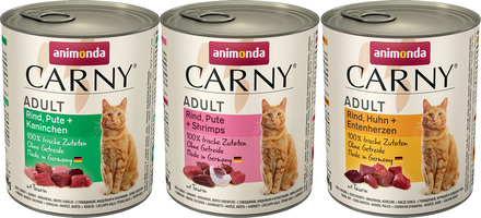 Blandpack: Animonda Carny Adult 12 x 800 g - Variationer med nötkött & fjäderfä