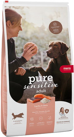 Ekonomipack: 2 x 12,5 kg MERA pure sensitive hundfoder - pure sensitive Adult Lax & ris (2 x 12,5)