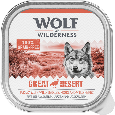 Økonomipakke: 12 x 300 g Wolf of Wilderness Adult - Great Desert - Kalkun