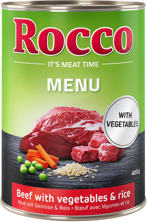 Rocco Menu 12 x 400 g - Nötkött med grönsaker & ris