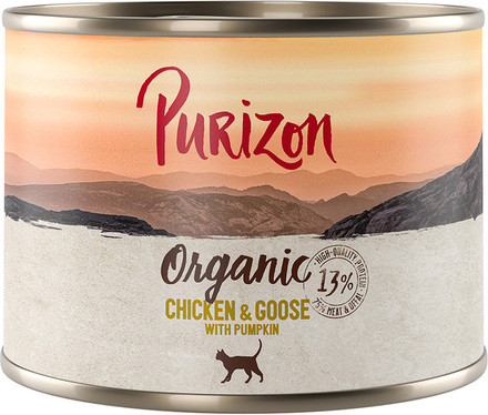 Purizon Organic ekologiskt 6 x 200 g - Ekologisk kyckling och ekologisk gås med ekologisk pumpa