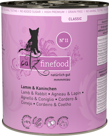 Ekonomipack: catz finefood på burk 24 x 800 g - Lamm & kanin