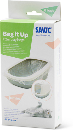 Savic Aseo XXL kattebakke - med høj kant - Bag it Up Litter Tray Bags, Jumbo, 1 x 6 stk.