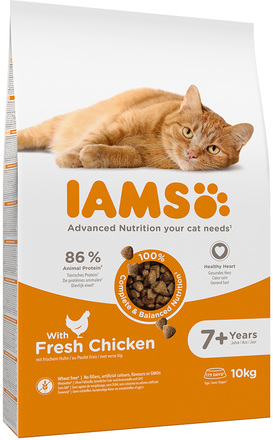 Ekonomipack: IAMS torrfoder för katter 2 x 10 kg - Advanced Nutrition Senior Cat med kyckling (2 x 10 kg)