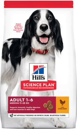 Hill's Science Plan Adult 1-6 Medium med Kylling - Økonomipakke: 2 x 14 kg