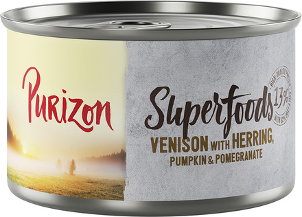 Purizon Superfoods 6 x 140 g - Vilt med sill, pumpa & granatäpple