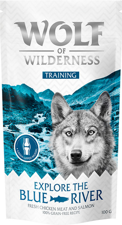 Wolf of Wilderness Training “Explore the Blue River" Kylling & Laks - Økonomipakke: 3 x 100 g