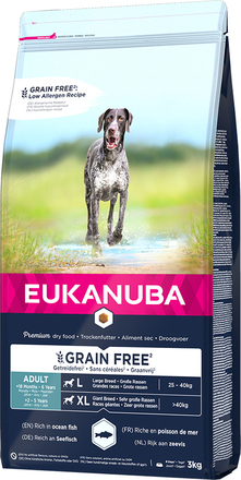 Eukanuba Grain Free Adult Large Breed med Laks - 3 kg