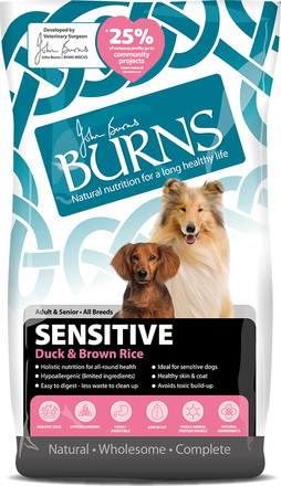 Burns Adult & Senior Sensitive - Duck & Brown Rice - 12 kg