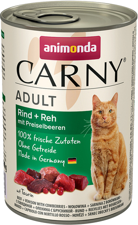 Ekonomipack: Animonda Carny Adult 12 x 400 g - Nötkött & rådjur med lingon