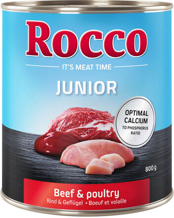 Rocco Junior 6 x 800 g - Okse + kalcium