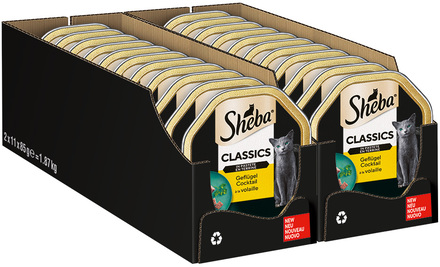 Ekonomipack: Sheba portionsform 44 x 85 g - Classics Paté Fjäderfä-cocktail
