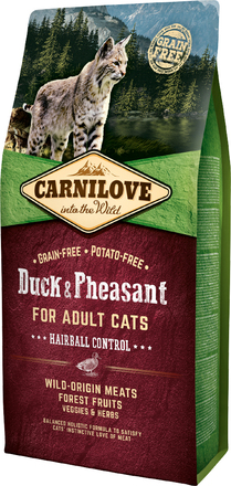 Carnilove Adult Cat Hairball Control med anka och fasan - 6 kg