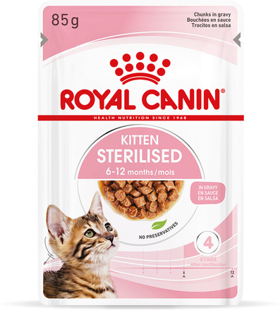 Royal Canin Sterilised Kitten i sauce - Økonomipakke: 96 x 85 g