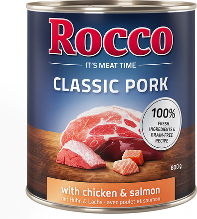 Ekonomipack: Rocco Classic Pork 12 x 800 g - Kyckling & lax