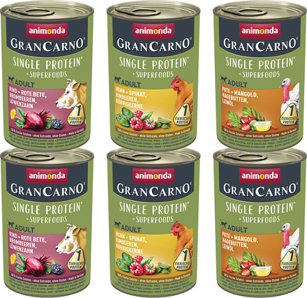 Animonda GranCarno Adult Superfoods Mix Ekonomipack: 24 x 400 g Mix
