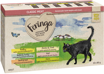 Økonomipakke: 48 x 85 g Feringa Classic Meat Menu Portionspose - Pakke II